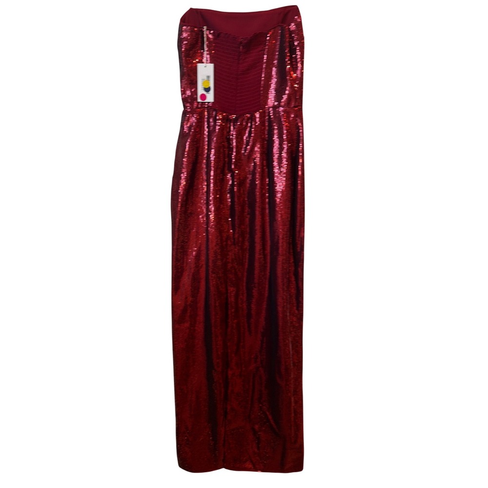 NWT Reformation Frankie Formal Dress Red Sequin Maxi Square Neck Size 6 - Picture 5 of 8